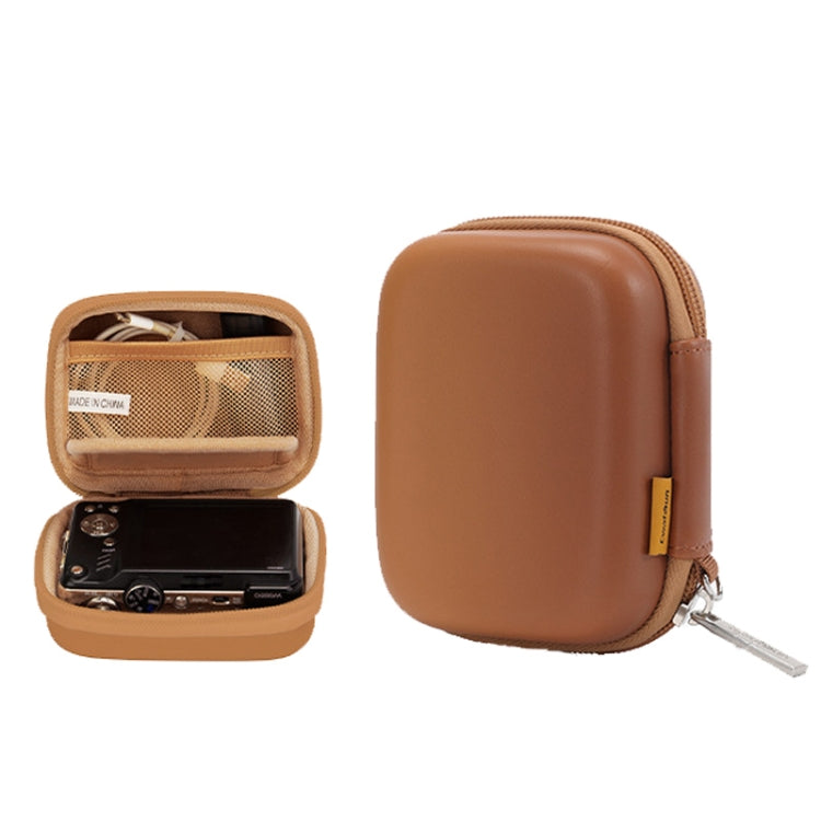 Cwatcun H45 Mini Storage Bag Small Microslice Digital Camera Bag PU Waterproof Hard Shell Bag, H45 (Pink), H45 (Green), H45 (Brown)