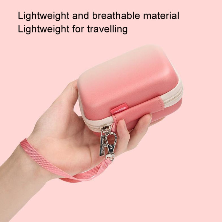 Cwatcun H45 Mini Storage Bag Small Microslice Digital Camera Bag PU Waterproof Hard Shell Bag, H45 (Pink), H45 (Green), H45 (Brown)