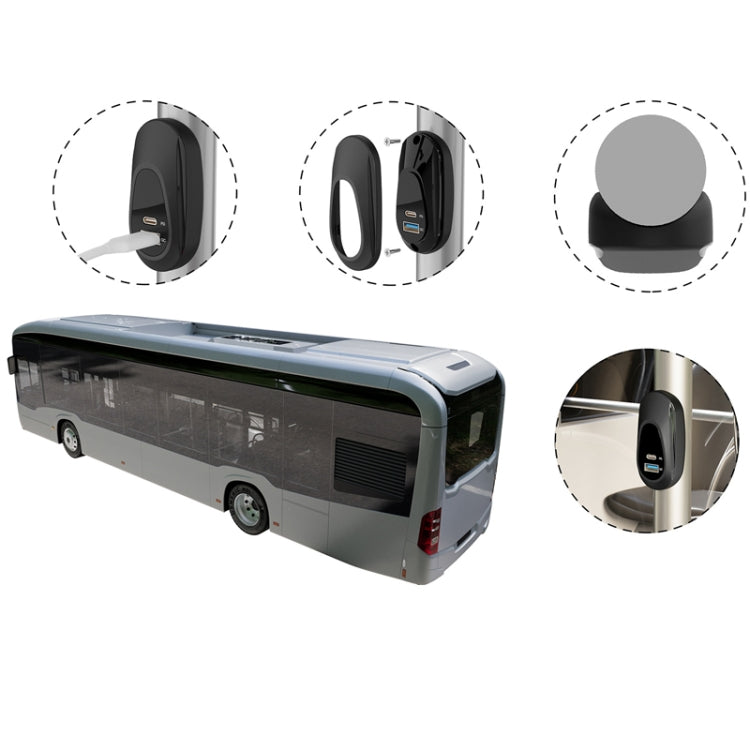 12-24V Bus Handlebar Installed USB Fast Charging Charger, 2U QC+QC