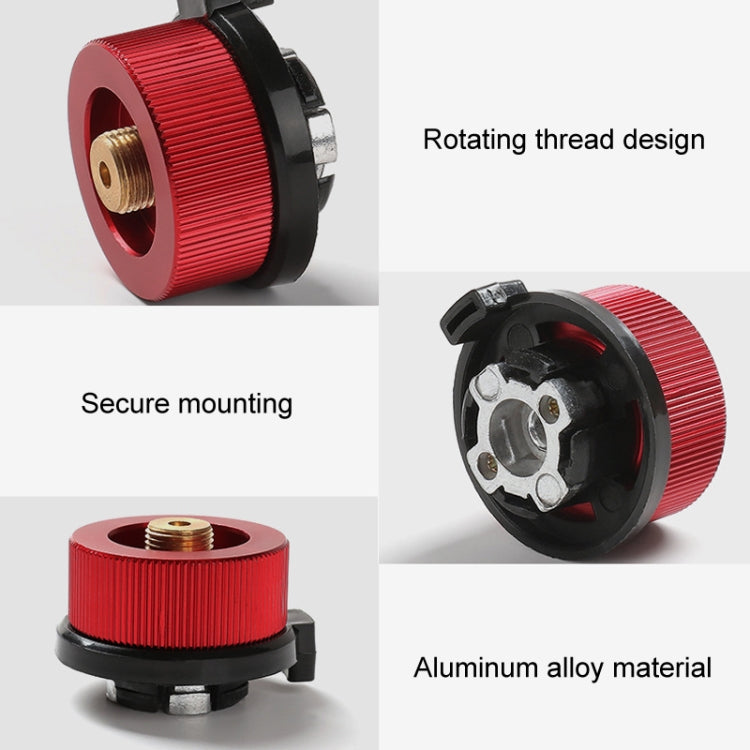 Outdoor Camping Gas Cylinder Adapter Stove Connector Closed Snap Gas Canister Converter, Large Yellow, Large Red, Small Yellow, Small Red