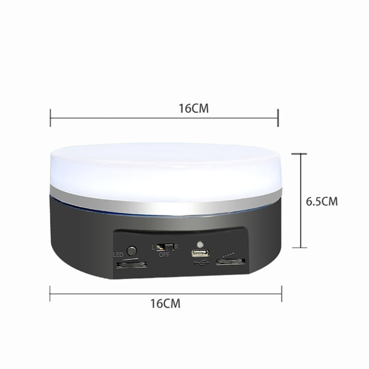 Intelligent Colourful Light Electric Speed Contro Round 360 Degree Rotating Plate Display Table, White Plug-in, White Charging