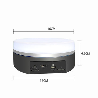 Intelligent Colourful Light Electric Speed Contro Round 360 Degree Rotating Plate Display Table, White Plug-in, White Charging