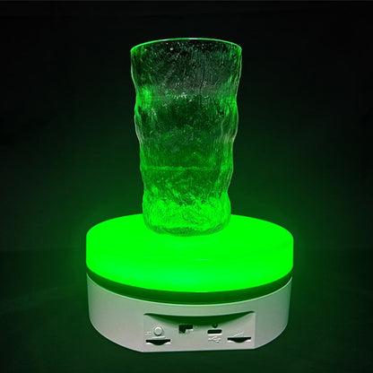 Intelligent Colourful Light Electric Speed Contro Round 360 Degree Rotating Plate Display Table, White Plug-in, White Charging