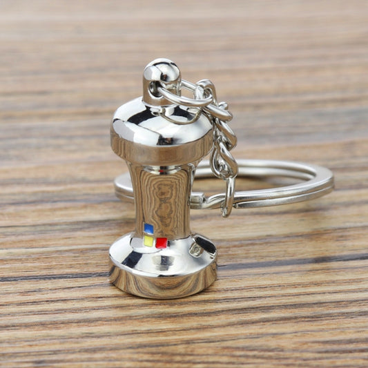 Mini Metal Keychain Coffee Utensils Decorative Pendant, Powder Hammer Silver, Powder Hammer Black, Spoon Silver, Spoon Black, Handle Silver, Handle Black, Coffee Cup Black, Coffee Cup Rose Gold, Moka Pot Black, Moka Pot Silver, Gooseneck Pot Black