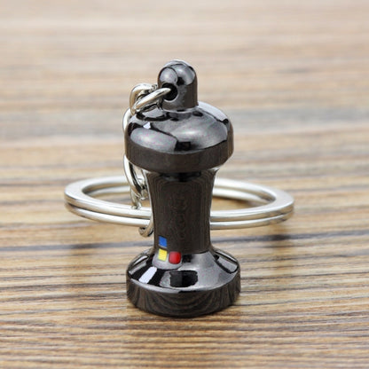 Mini Metal Keychain Coffee Utensils Decorative Pendant, Powder Hammer Silver, Powder Hammer Black, Spoon Silver, Spoon Black, Handle Silver, Handle Black, Coffee Cup Black, Coffee Cup Rose Gold, Moka Pot Black, Moka Pot Silver, Gooseneck Pot Black