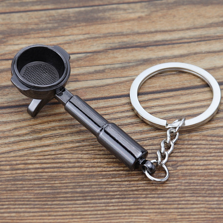 Mini Metal Keychain Coffee Utensils Decorative Pendant, Powder Hammer Silver, Powder Hammer Black, Spoon Silver, Spoon Black, Handle Silver, Handle Black, Coffee Cup Black, Coffee Cup Rose Gold, Moka Pot Black, Moka Pot Silver, Gooseneck Pot Black