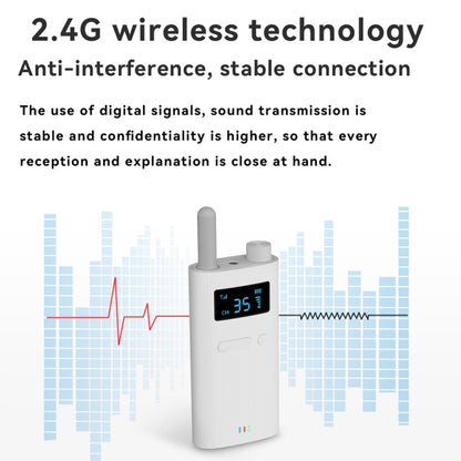2.4G Wireless Office Conference Tour Guide Explainer One-way One-to-Many Explainer Microphone, YWI22 Transmitter, YWI22 Receiver