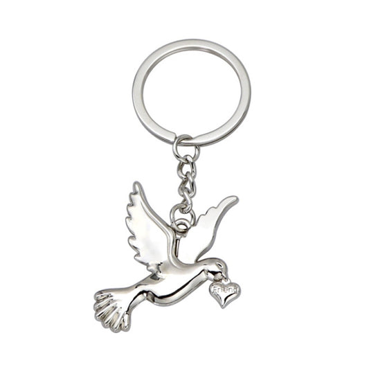 Metal Peace Dove Keychain Decorative Pendant, X-1498