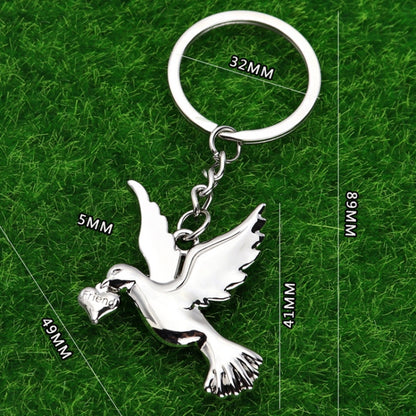 Metal Peace Dove Keychain Decorative Pendant, X-1498