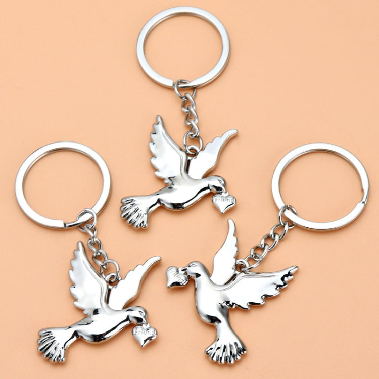 Metal Peace Dove Keychain Decorative Pendant, X-1498