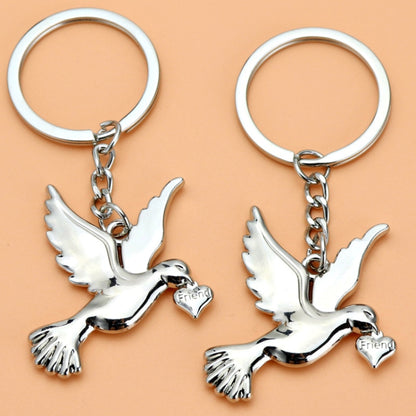 Metal Peace Dove Keychain Decorative Pendant, X-1498