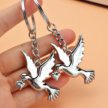 Metal Peace Dove Keychain Decorative Pendant, X-1498