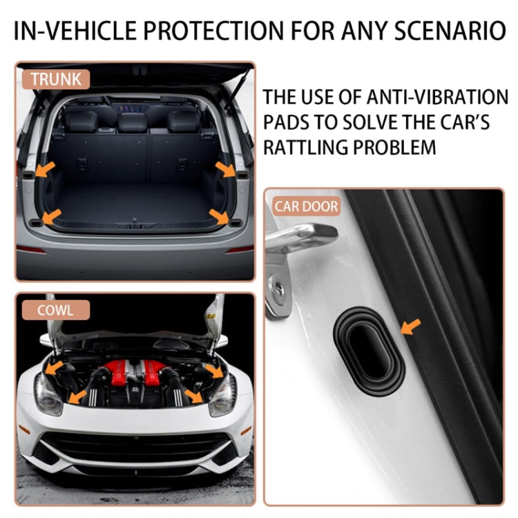 10pcs Car Door Shock-Absorbing Cushion Pad Enlarged Sound-Proof Silicone Pad