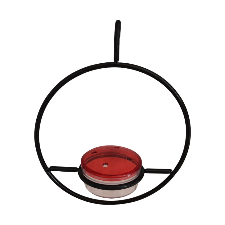 Outdoor Courtyard Garden Hanging Metal Bird Feeder, Black, Red