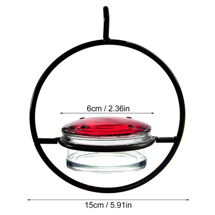 Outdoor Courtyard Garden Hanging Metal Bird Feeder, Black, Red