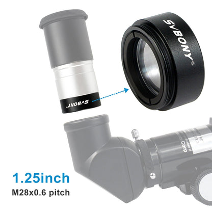 SVBONY F9115A Fine Thread 1.25 inch 0.5x Eyepiece Reducing Lens, F9115A
