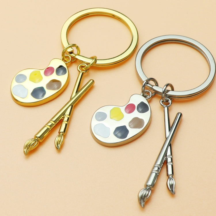 Mini Metal Drawing Board Keychain Bookbag Decorative Pendant, Gold, Silver
