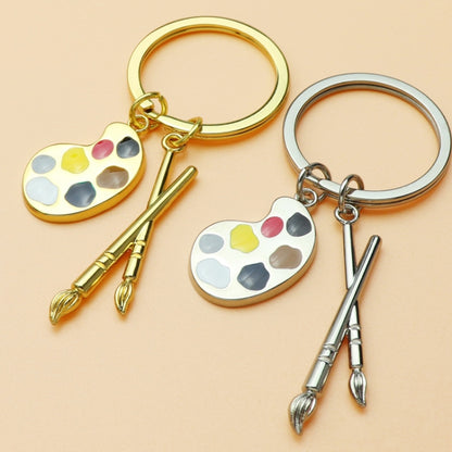 Mini Metal Drawing Board Keychain Bookbag Decorative Pendant, Gold, Silver