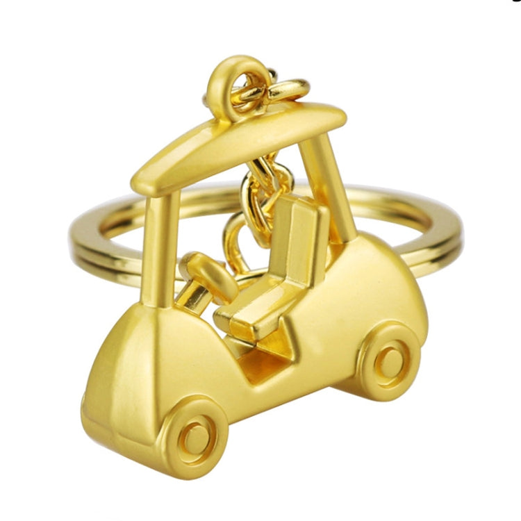 Three- Dimensional Simulation Golf Ball Car Keychain Decorative Pendant, Gold, Silver