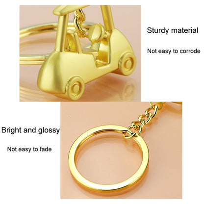 Three- Dimensional Simulation Golf Ball Car Keychain Decorative Pendant, Gold, Silver