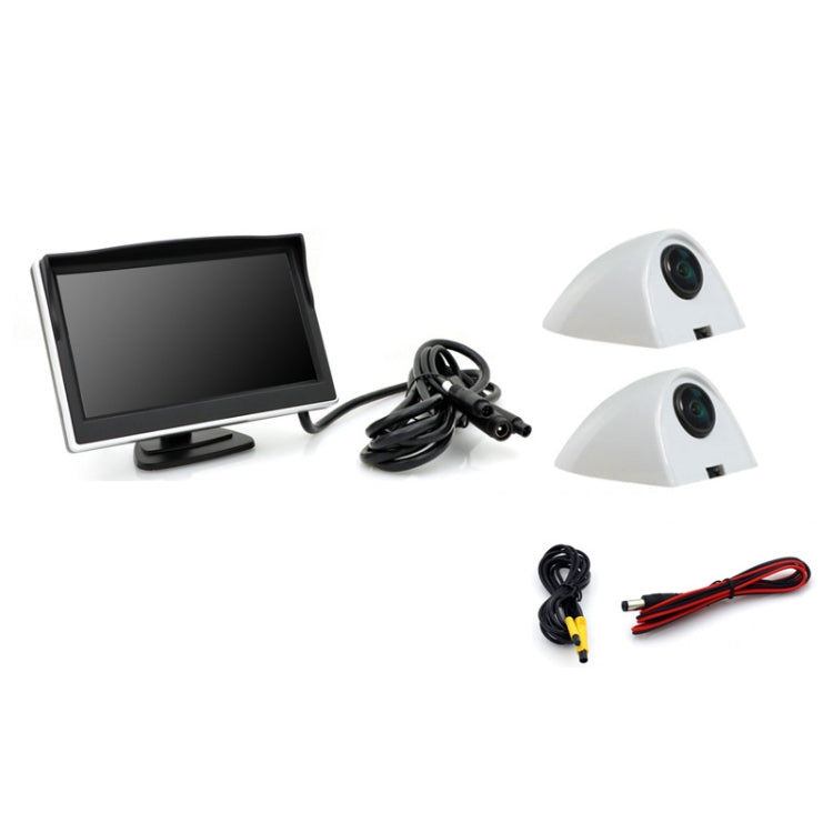 5 Inch Carplay Portable Surveillance Video Car Display, With Two-way Camera, With White Two-way Camera Side-mounted, Folding Screen + White Two-way Camera Side-mounted, Folding Screen + Two-way Camera, With CCD Blind Spot Camera