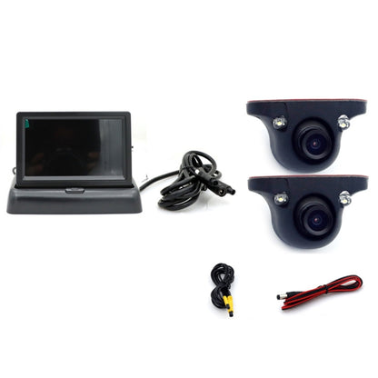 5 Inch Carplay Portable Surveillance Video Car Display, With Two-way Camera, With White Two-way Camera Side-mounted, Folding Screen + White Two-way Camera Side-mounted, Folding Screen + Two-way Camera, With CCD Blind Spot Camera