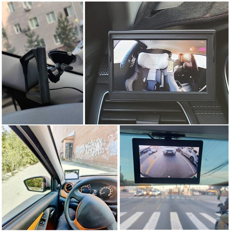 5 Inch Carplay Portable Surveillance Video Car Display, With Two-way Camera, With White Two-way Camera Side-mounted, Folding Screen + White Two-way Camera Side-mounted, Folding Screen + Two-way Camera, With CCD Blind Spot Camera