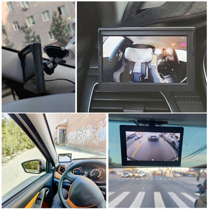 5 Inch Carplay Portable Surveillance Video Car Display, With Two-way Camera, With White Two-way Camera Side-mounted, Folding Screen + White Two-way Camera Side-mounted, Folding Screen + Two-way Camera, With CCD Blind Spot Camera