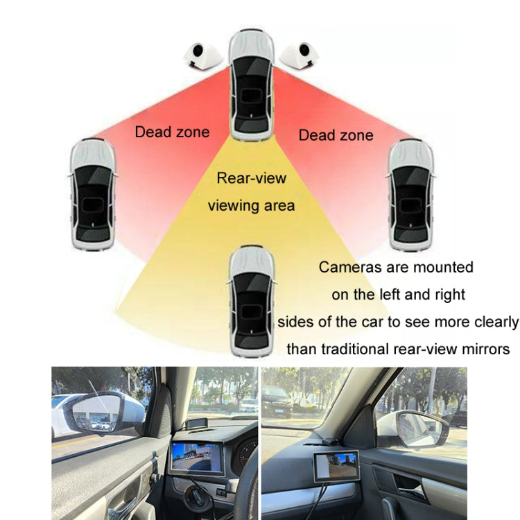 5 Inch Carplay Portable Surveillance Video Car Display, With Two-way Camera, With White Two-way Camera Side-mounted, Folding Screen + White Two-way Camera Side-mounted, Folding Screen + Two-way Camera, With CCD Blind Spot Camera