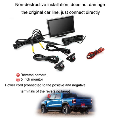 5 Inch Carplay Portable Surveillance Video Car Display, With Two-way Camera, With White Two-way Camera Side-mounted, Folding Screen + White Two-way Camera Side-mounted, Folding Screen + Two-way Camera, With CCD Blind Spot Camera