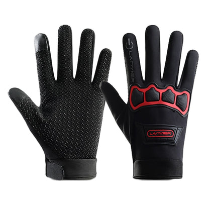 LANYIER Fall Winter Motorcycle Outdoor Riding Gloves Men Velvet Warm Non-slip Touch Screen Windproof Gloves, Average