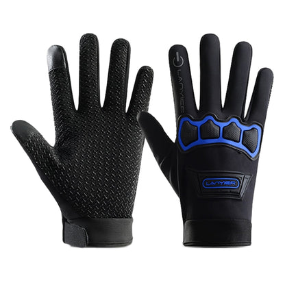 LANYIER Fall Winter Motorcycle Outdoor Riding Gloves Men Velvet Warm Non-slip Touch Screen Windproof Gloves, Average