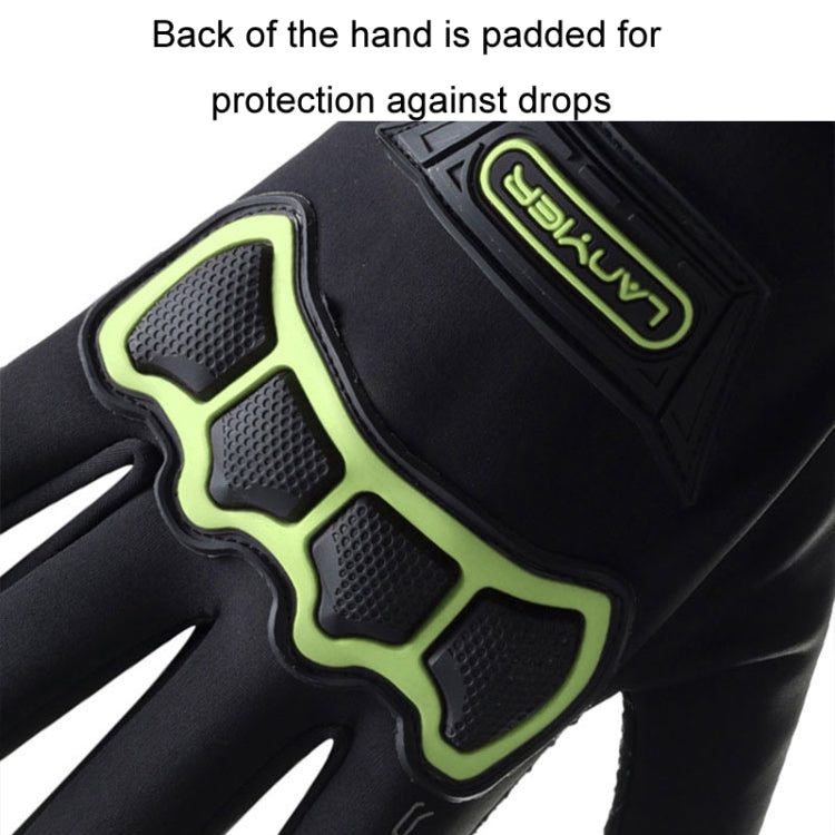 LANYIER Fall Winter Motorcycle Outdoor Riding Gloves Men Velvet Warm Non-slip Touch Screen Windproof Gloves, Average