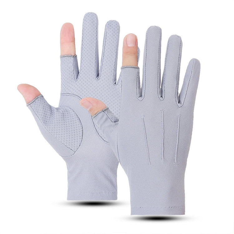 Outdoor Bicycle Riding Fishing Gloves Thin Breathable Anti-UV Sports Ice Silk Gloves, Men 2 Fingers Black, Men Half Finger Black, Men Full Finger Black, Men 2 Fingers Gray, Men Half Finger Gray, Men Full Finger Gray, Men Full Finger Navy...