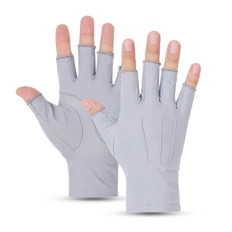 Outdoor Bicycle Riding Fishing Gloves Thin Breathable Anti-UV Sports Ice Silk Gloves, Men 2 Fingers Black, Men Half Finger Black, Men Full Finger Black, Men 2 Fingers Gray, Men Half Finger Gray, Men Full Finger Gray, Men Full Finger Navy...