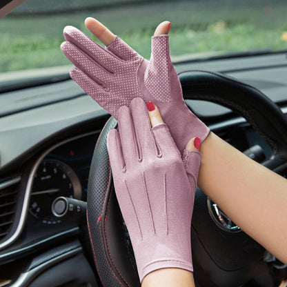 Outdoor Bicycle Riding Fishing Gloves Thin Breathable Anti-UV Sports Ice Silk Gloves, Men 2 Fingers Black, Men Half Finger Black, Men Full Finger Black, Men 2 Fingers Gray, Men Half Finger Gray, Men Full Finger Gray, Men Full Finger Navy...