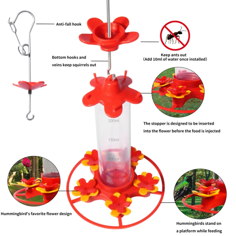 Outdoor Garden Patio Hanging Hummingbird Feeder
