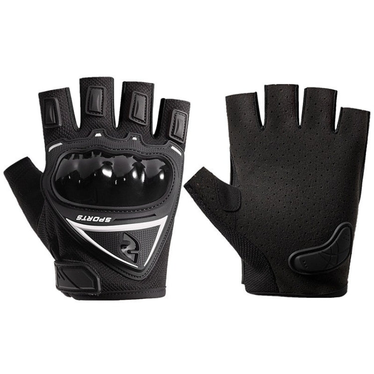 Motorcycle Protection Half Finger Gloves Men Outdoor Riding Sports Tactical Hiking Gloves, Average