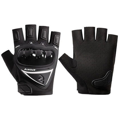 Motorcycle Protection Half Finger Gloves Men Outdoor Riding Sports Tactical Hiking Gloves, Average