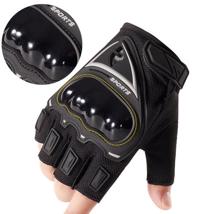 Motorcycle Protection Half Finger Gloves Men Outdoor Riding Sports Tactical Hiking Gloves, Average