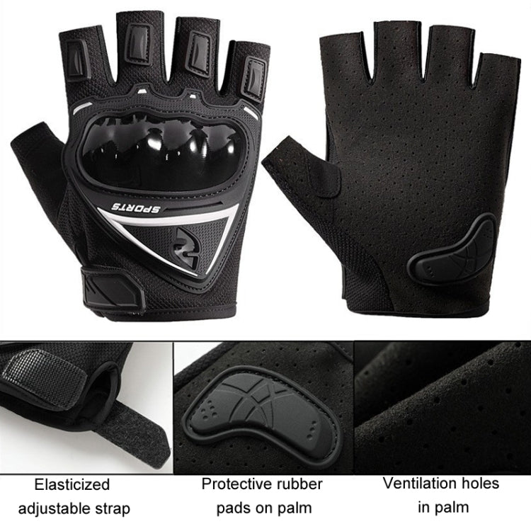 Motorcycle Protection Half Finger Gloves Men Outdoor Riding Sports Tactical Hiking Gloves, Average