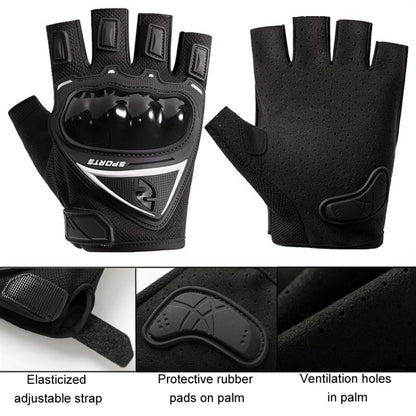 Motorcycle Protection Half Finger Gloves Men Outdoor Riding Sports Tactical Hiking Gloves, Average
