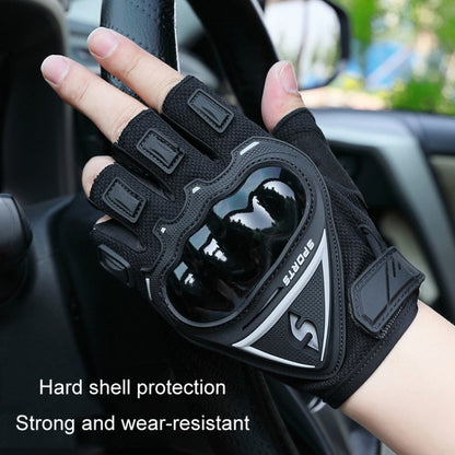 Motorcycle Protection Half Finger Gloves Men Outdoor Riding Sports Tactical Hiking Gloves, Average