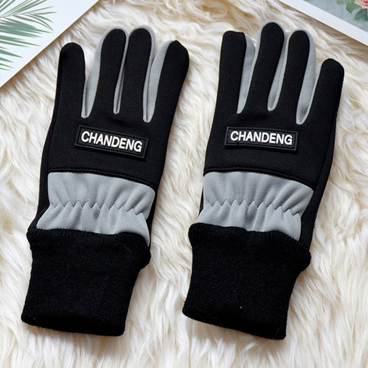 Winter Ski Velvet Warm Gloves Touch Screen Outdoor Riding Waterproof Windproof Gloves, Average
