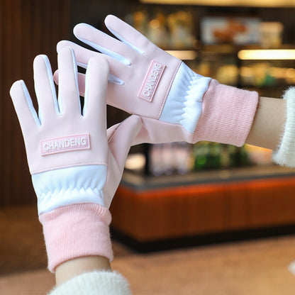 Winter Ski Velvet Warm Gloves Touch Screen Outdoor Riding Waterproof Windproof Gloves, Average
