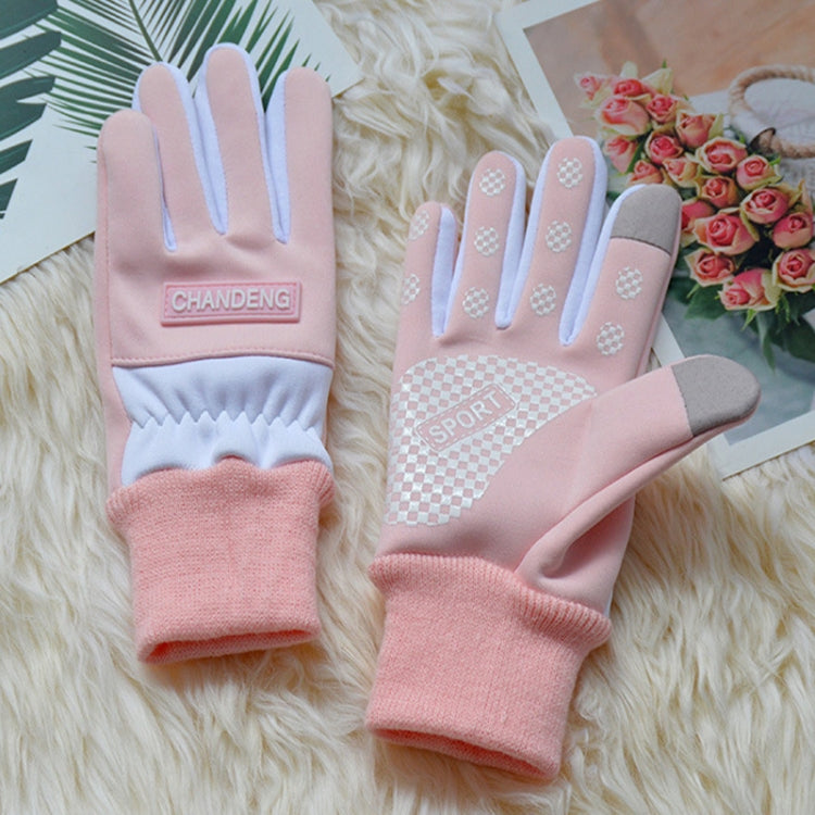 Winter Ski Velvet Warm Gloves Touch Screen Outdoor Riding Waterproof Windproof Gloves, Average