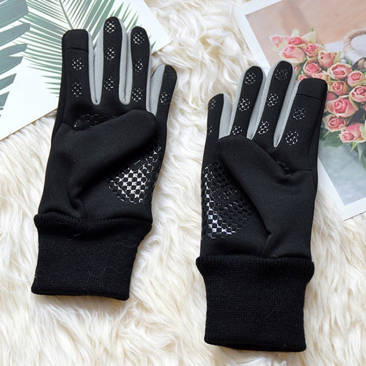 Winter Ski Velvet Warm Gloves Touch Screen Outdoor Riding Waterproof Windproof Gloves, Average