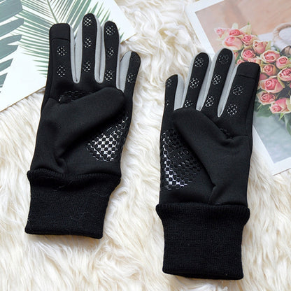 Winter Ski Velvet Warm Gloves Touch Screen Outdoor Riding Waterproof Windproof Gloves, Average