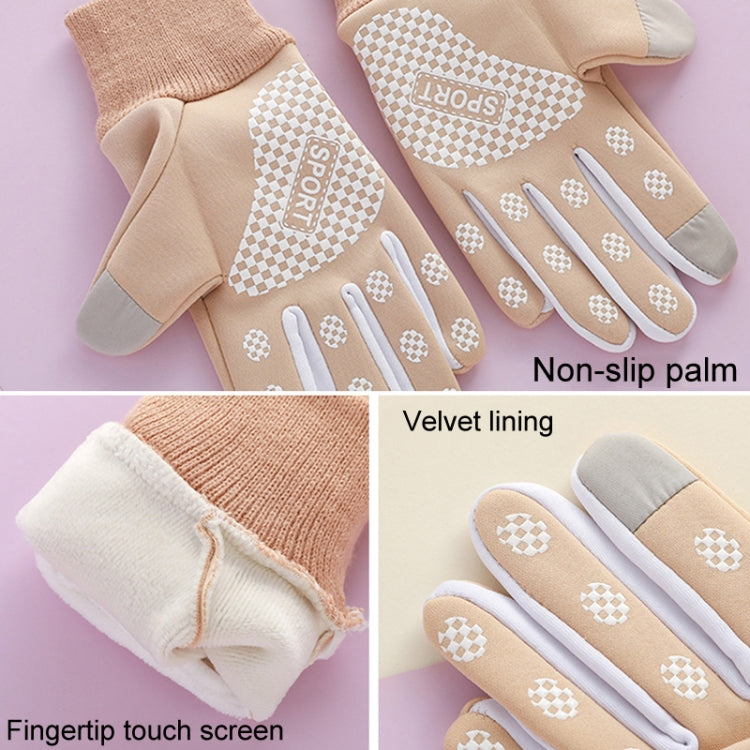 Winter Ski Velvet Warm Gloves Touch Screen Outdoor Riding Waterproof Windproof Gloves, Average
