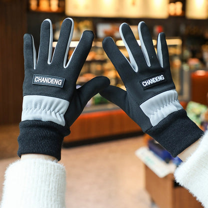 Winter Ski Velvet Warm Gloves Touch Screen Outdoor Riding Waterproof Windproof Gloves, Average
